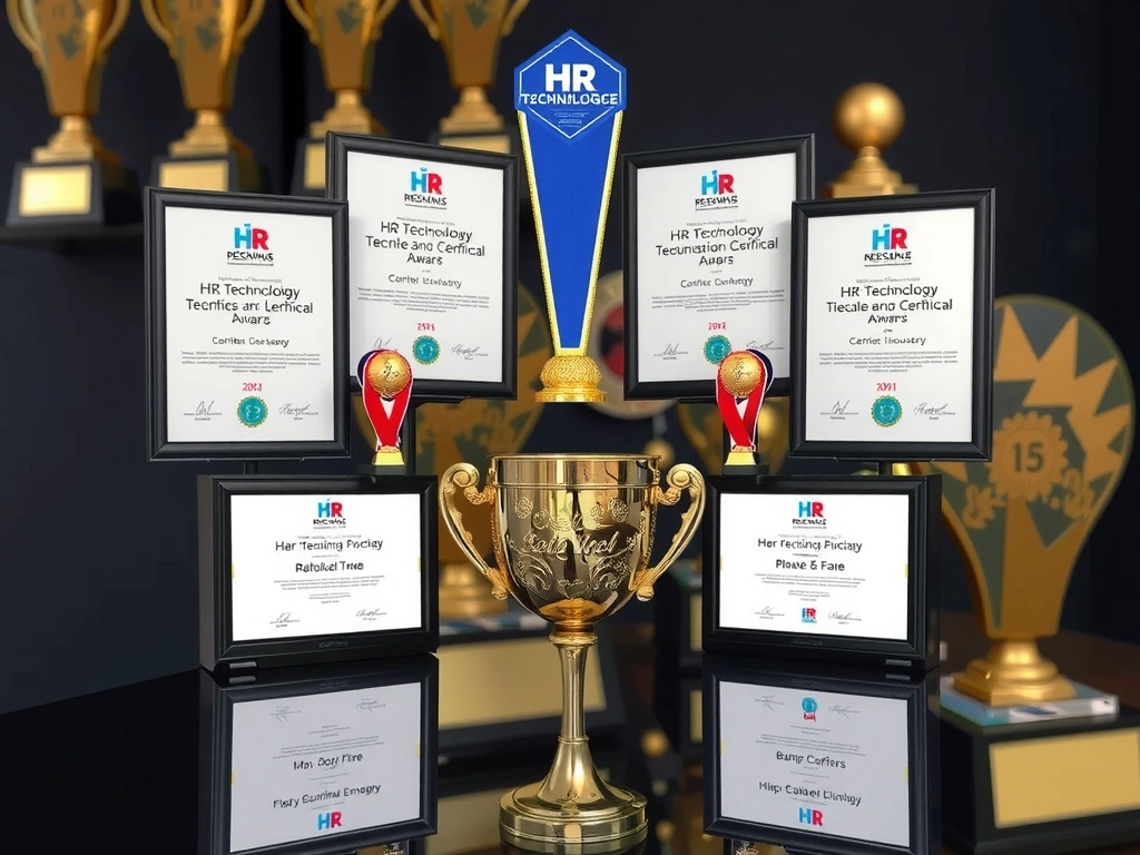 Collage of awards and certificates