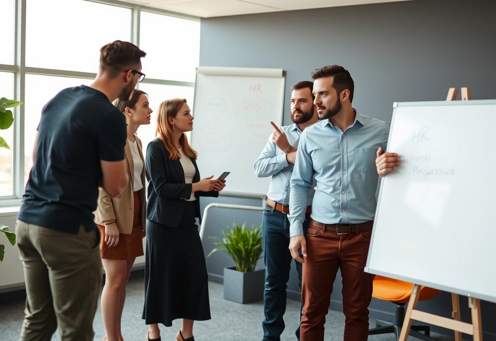 Founding team discussing innovative HR solutions