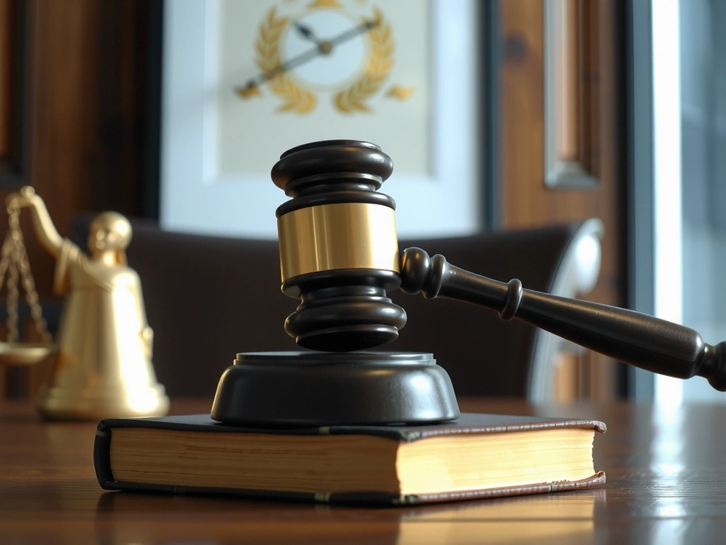A gavel and legal books, symbolizing governing law and dispute resolution